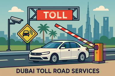 Dubai toll road services illustration Dubai toll road services illustration